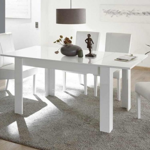 Anteprima di TAVOLO ALLUNGABILE AMALFI BIANCO LUCIDO
